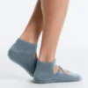 2 Pairs of Cotton Blend Yoga and Pilates Socks with Crossover Straps