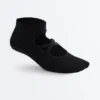 2 Pairs of Cotton Blend Yoga and Pilates Socks with Crossover Straps