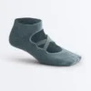 2 Pairs of Cotton Blend Yoga and Pilates Socks with Crossover Straps