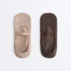 2 Pairs of Invisible Cotton Blend Yoga and Pilates Socks with Crossover Strap