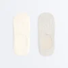 2 Pairs of Invisible Ribbed Microfibre High-Cut Socks