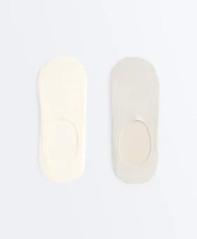2 Pairs of Invisible Ribbed Microfibre High-Cut Socks