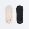 2 Pairs of Low-Cut Cotton Blend Invisible Socks