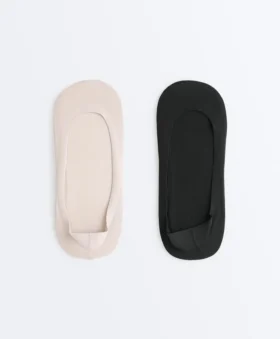 2 Pairs of Low-Cut Cotton Blend Invisible Socks