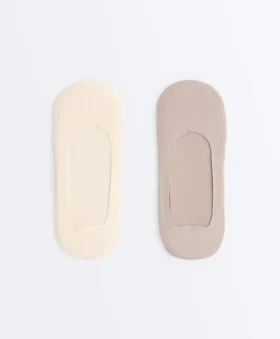 2 Pairs of Medium-Cut Cotton Blend Invisible Socks