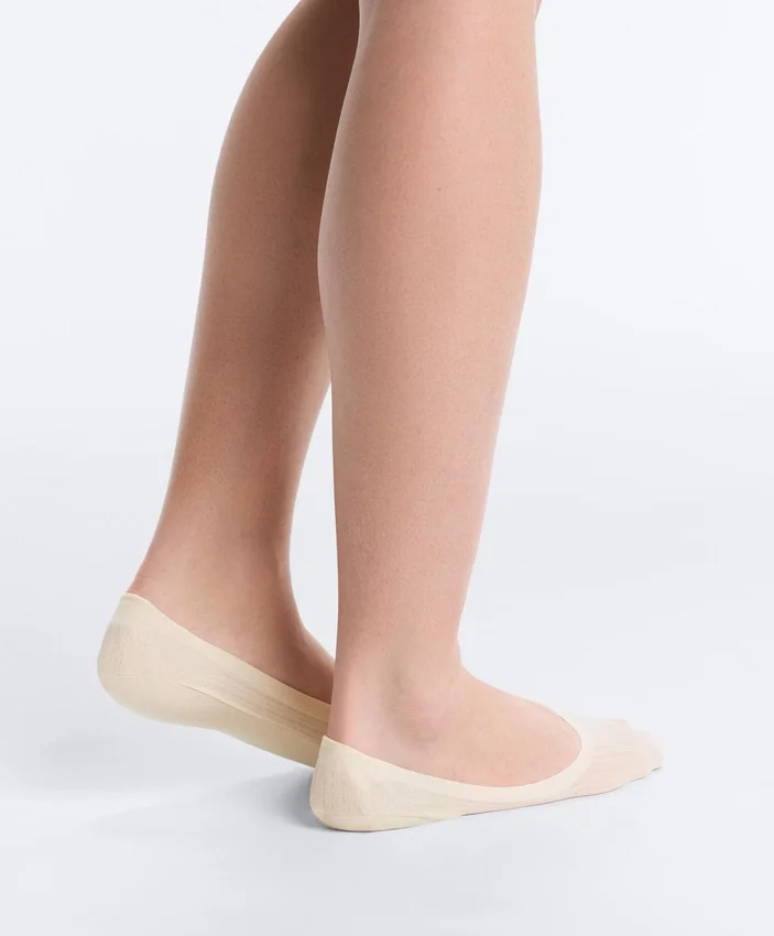 2 Pairs of Medium-Cut Cotton Blend Invisible Socks 2 Pairs of Medium-Cut Cotton Blend Invisible Socks
