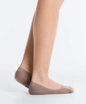 2 Pairs of Medium Cut Ribbed Cotton Blend Invisible Socks