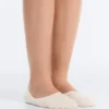 2 Pairs of Medium Cut Ribbed Cotton Blend Invisible Socks