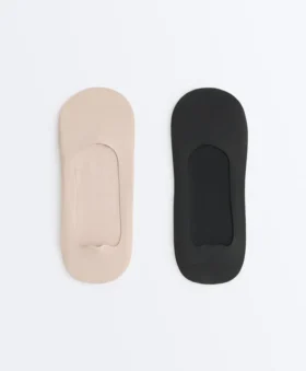 2 Pairs of Microfibre Medium Cut Invisible Socks