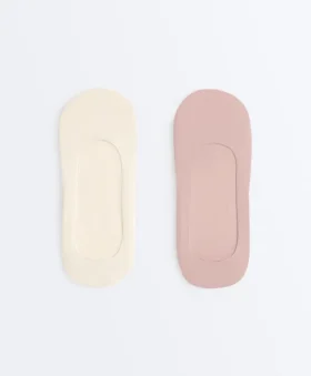 2 Pairs of Microfibre Medium Cut Invisible Socks