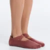 2 Pairs of Padded Cotton Blend Yoga and Pilates Invisible Socks with Crossover Straps 2 Pairs of Padded Cotton Blend Yoga and Pilates Invisible Socks with Crossover Straps