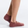 2 Pairs of Padded Cotton Blend Yoga and Pilates Invisible Socks with Crossover Straps 2 Pairs of Padded Cotton Blend Yoga and Pilates Invisible Socks with Crossover Straps