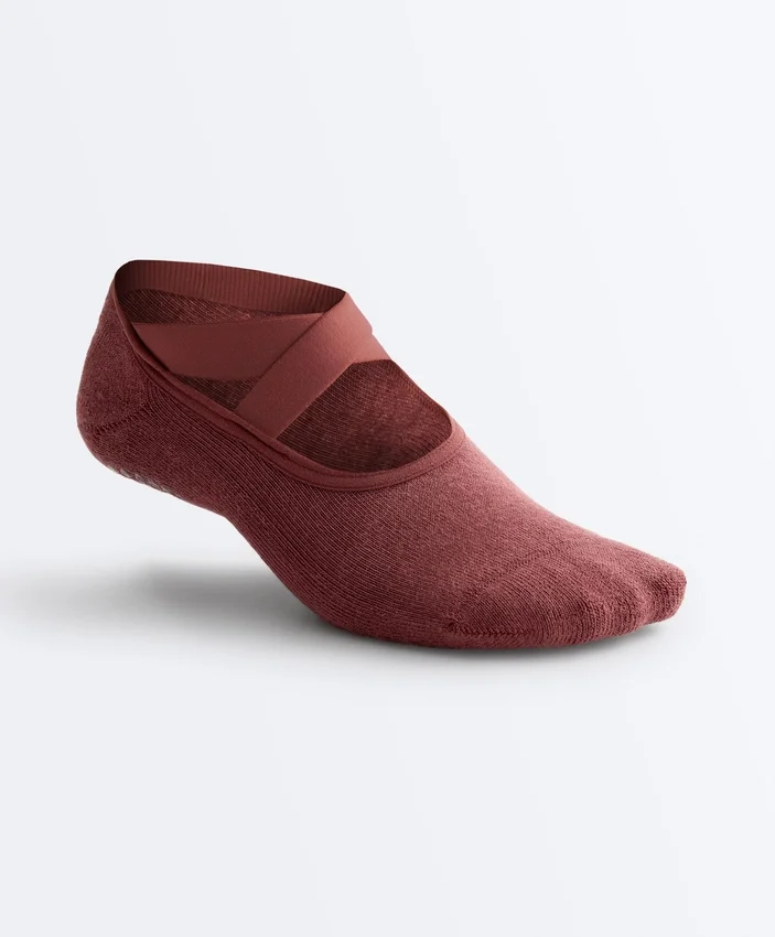 2 Pairs of Padded Cotton Blend Yoga and Pilates Invisible Socks with Crossover Straps 2 Pairs of Padded Cotton Blend Yoga and Pilates Invisible Socks with Crossover Straps