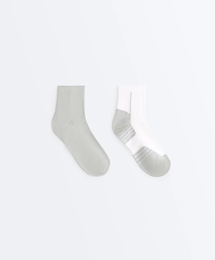 2 Pairs of Polyamide Blend Quarter Running Socks 2 Pairs of Polyamide Blend Quarter Running Socks