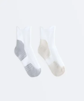 2 Pairs of Polyamide Blend Quarter Running Socks