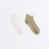 2 Pairs of Polyamide Blend Yoga and Pilates Sneaker Socks
