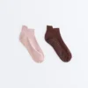 2 Pairs of Polyamide Blend Yoga and Pilates Sneaker Socks