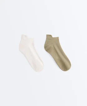 2 Pairs of Polyamide Blend Yoga and Pilates Sneaker Socks