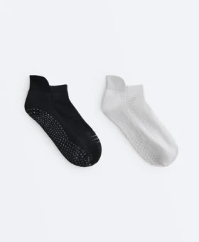 2 Pairs of Polyamide Blend Yoga and Pilates Sneaker Socks