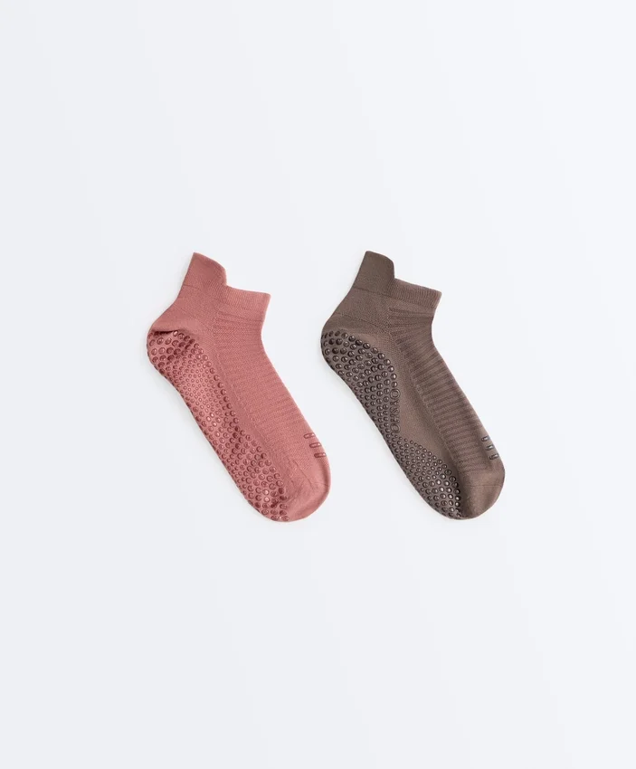 2 Pairs of Polyamide Blend Yoga and Pilates Sneaker Socks 2 Pairs of Polyamide Blend Yoga and Pilates Sneaker Socks