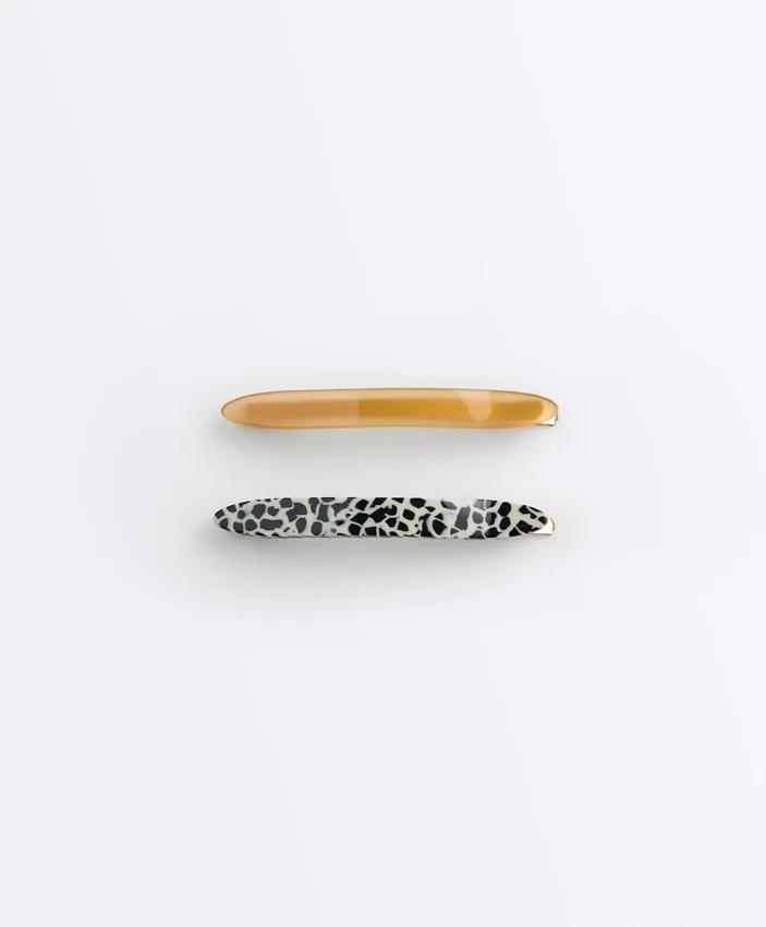 2 Printed Hair Barrettes 2 Printed Hair Barrettes