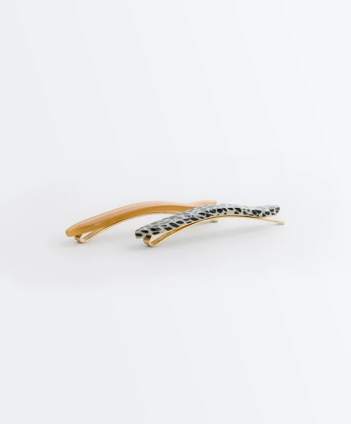 2 Printed Hair Barrettes 2 Printed Hair Barrettes