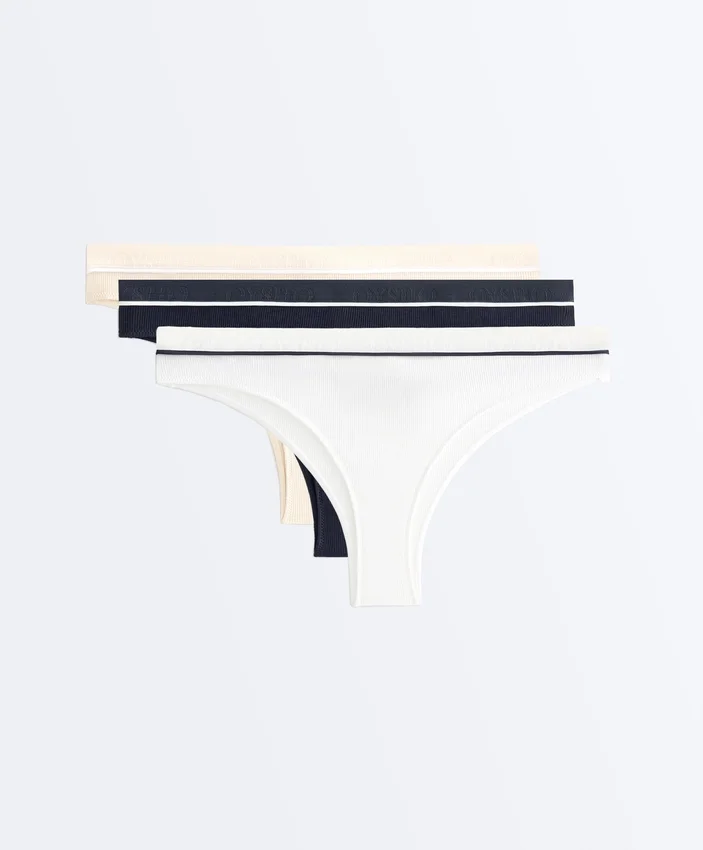 3 Cotton Blend Rib Brazilian Briefs 3 Cotton Blend Rib Brazilian Briefs