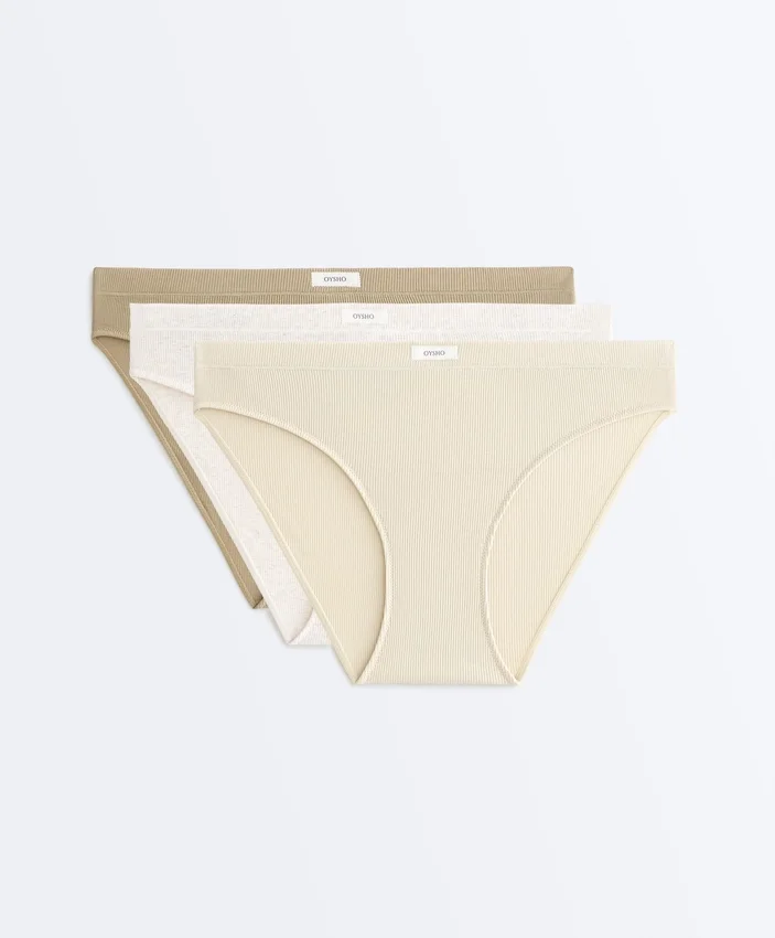3 Cotton Blend Rib Classic Briefs with Logo 3 Cotton Blend Rib Classic Briefs with Logo