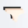 3 Invisible Cotton Blend Thongs