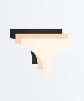 3 Invisible Cotton Blend Thongs 3 Invisible Cotton Blend Thongs