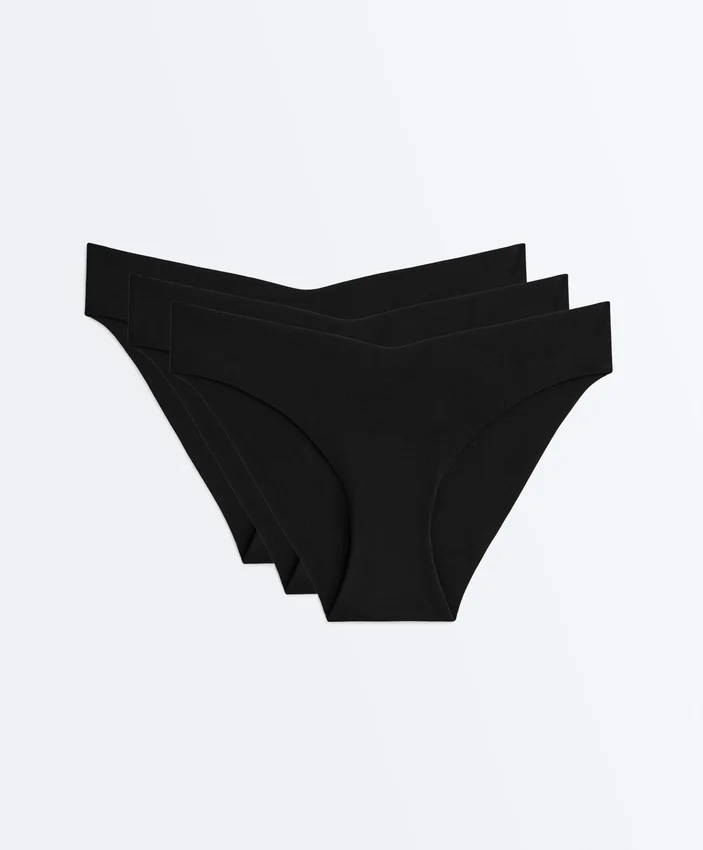 3 Invisible V-Cut Polyamide Blend Classic Bikini Briefs 3 Invisible V-Cut Polyamide Blend Classic Bikini Briefs