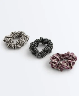 3 Large Gingham Scrunchies
