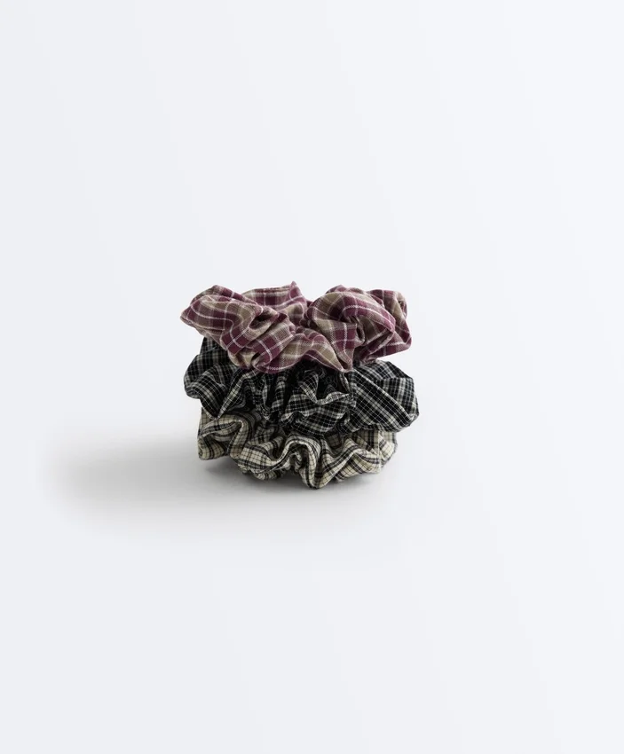 3 Large Gingham Scrunchies 3 Large Gingham Scrunchies