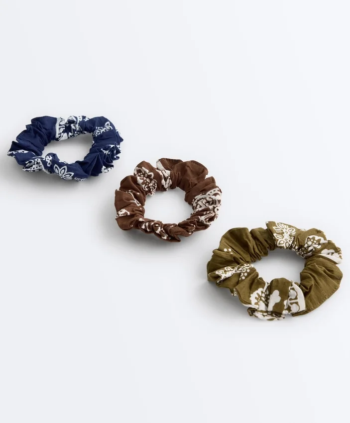 3 Large Printed 100% Cotton Hair Scrunchies 3 Large Printed 100% Cotton Hair Scrunchies