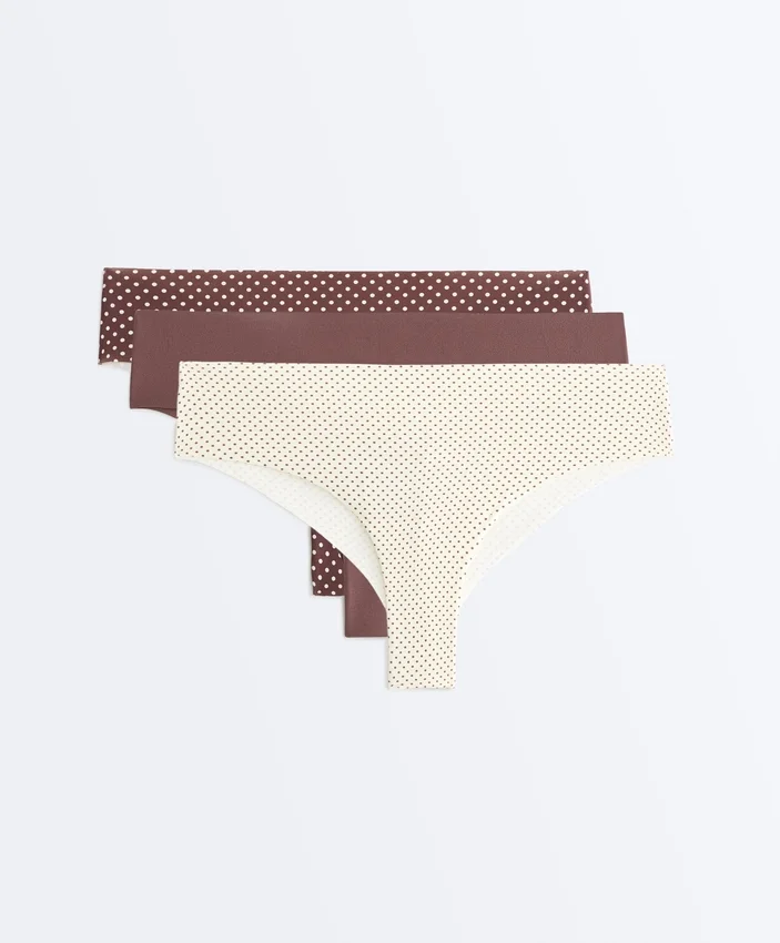 3 Laser-Cut Invisible Polyamide Blend Brazilian Briefs 3 Laser-Cut Invisible Polyamide Blend Brazilian Briefs