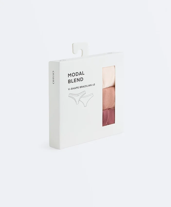 3 Modal-Blend V-Cut Brazilian Briefs 3 Modal-Blend V-Cut Brazilian Briefs