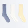3 Pairs of Cotton Blend Classic Pique Socks