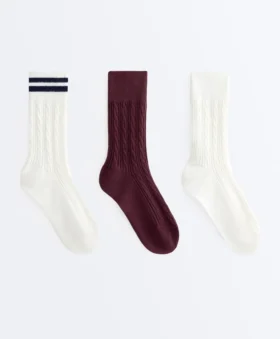 3 Pairs of Cotton Blend Classic Socks
