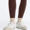3 Pairs of Cotton Blend Quarter Socks with Curled Edge