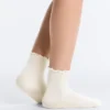 3 Pairs of Cotton Blend Quarter Socks with Curled Edge