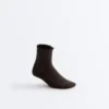 3 Pairs of Cotton Blend Quarter Socks with Curled Edge
