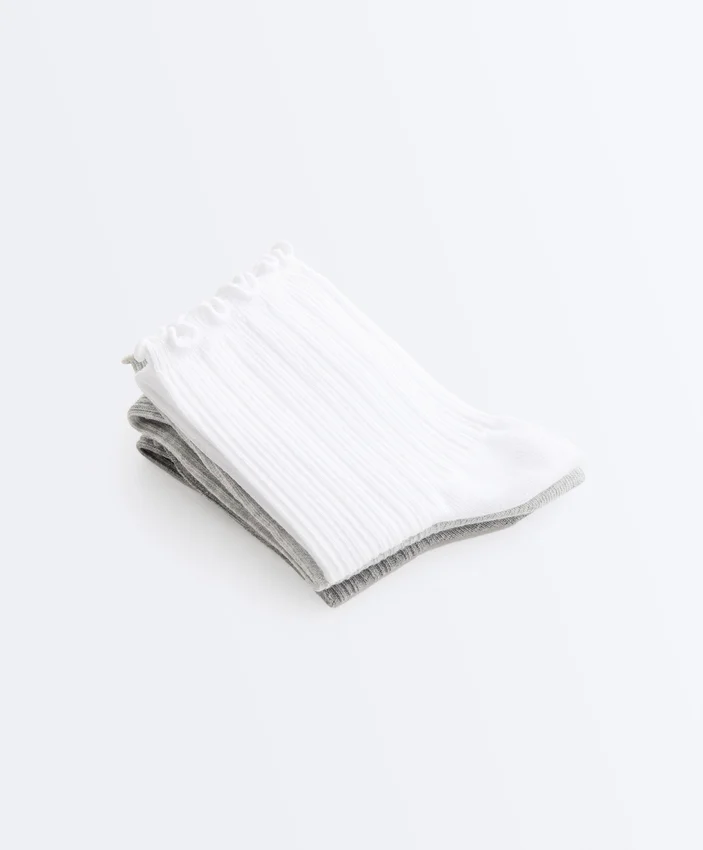 3 Pairs of Cotton Blend Quarter Socks with Curled Edge 3 Pairs of Cotton Blend Quarter Socks with Curled Edge