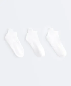3 Pairs of Cotton Blend Sports Sneaker Socks with Heel Tab 3 Pairs of Cotton Blend Sports Sneaker Socks with Heel Tab