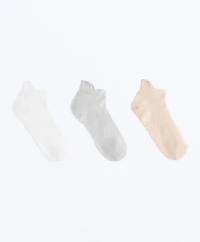 3 Pairs of Polyamide Blend Sneaker Socks with Heel Tab