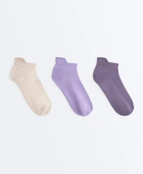 3 Pairs of Polyamide Blend Sports Sneaker Socks with Heel Tab