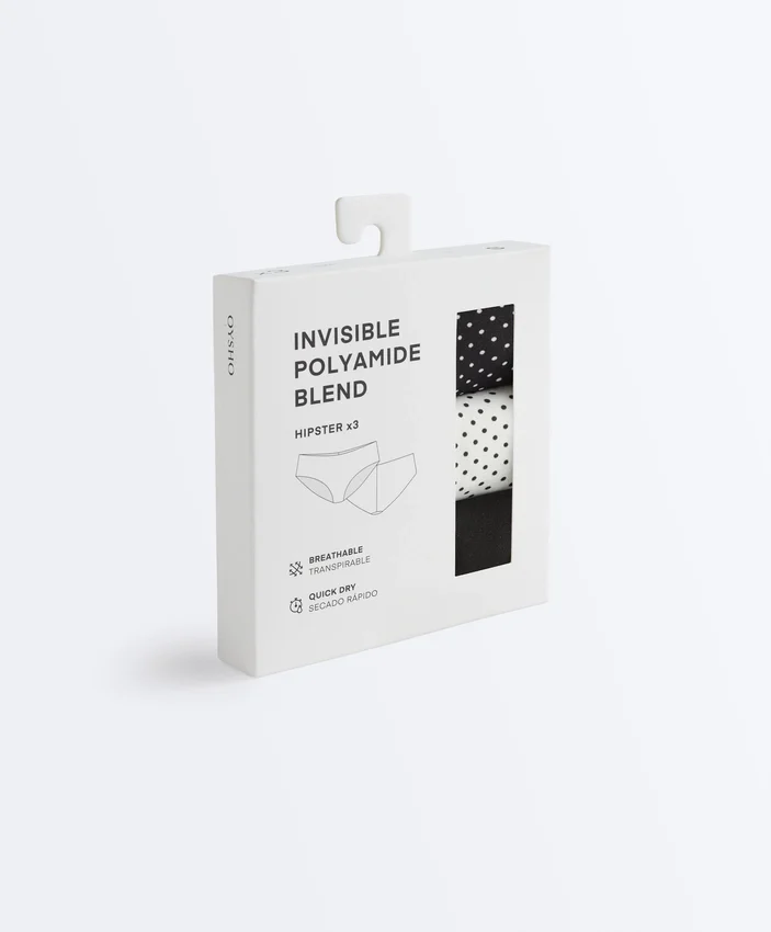 3 Polyamide Blend Invisible Hipster Briefs 3 Polyamide Blend Invisible Hipster Briefs