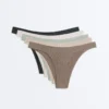 5 Cotton Rib U-Cut Brazilian Briefs