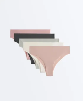 5 Laser-Cut Invisible Polyamide Blend Light Rib Brazilian Briefs 5 Laser-Cut Invisible Polyamide Blend Light Rib Brazilian Briefs