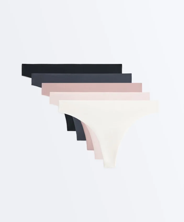 5 Laser-Cut Polyamide Blend Thongs 5 Laser-Cut Polyamide Blend Thongs
