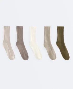 5 Pairs of Cotton Blend Classic Socks